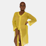 donna silk chiffon nightdress in chartreuse