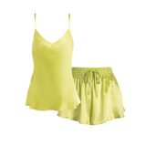 lola silk camisole & short set in citron