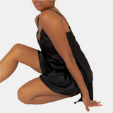 lola silk camisole & short set in noire