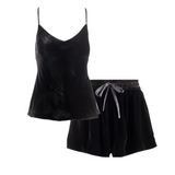 josephine velvet camisole & short set in noire
