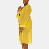 donna silk chiffon nightdress in chartreuse