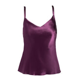 donna silk chiffon short in aubergine