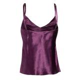 donna silk chiffon short in aubergine