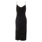 josephine silk velvet chemise in noire