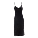 josephine silk velvet chemise in noire