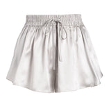 donna silk chiffon shirt dress & lola silk short in argento