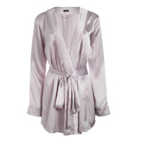lola silk short robe & donna silk chiffon short in blush