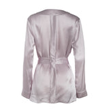 lola silk short robe & donna silk chiffon short in blush