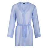 donna silk chiffon shirt dress & short in periwinkle blue
