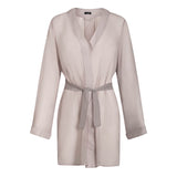 donna silk chiffon shirt dress & tap short in blush