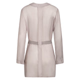 donna silk chiffon shirt dress & tap short in blush