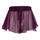 donna silk chiffon short in aubergine