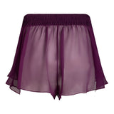 donna silk chiffon short in aubergine