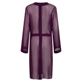 donna silk chiffon night dress in aubergine