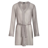 donna silk chiffon shirt dress & lola silk short in argento