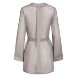 donna silk chiffon shirt dress & lola silk short in argento