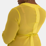 donna silk chiffon nightdress in chartreuse