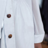 donna silk chiffon shirt dress & lola silk short in argento