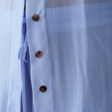 donna silk chiffon shirt dress & short in periwinkle blue