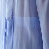 donna silk chiffon shirt dress & short in periwinkle blue