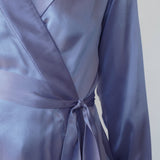 lola silk short robe & donna silk chiffon short in periwinkle