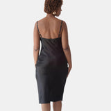 lola silk chemise in noire