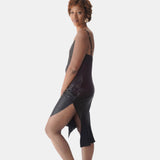 lola silk chemise in noire
