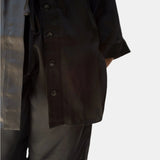 lola silk shirt dress & bermuda short in noire