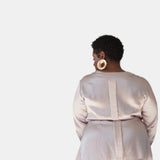 lola silk short robe & donna silk chiffon short in blush