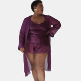 donna silk chiffon night dress in aubergine