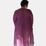 donna silk chiffon night dress in aubergine