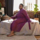 donna silk chiffon night dress in aubergine