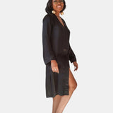 lola silk nightdress in noire