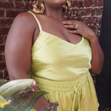 lola silk camisole & short set in citron