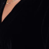 josephine silk velvet short robe in noire