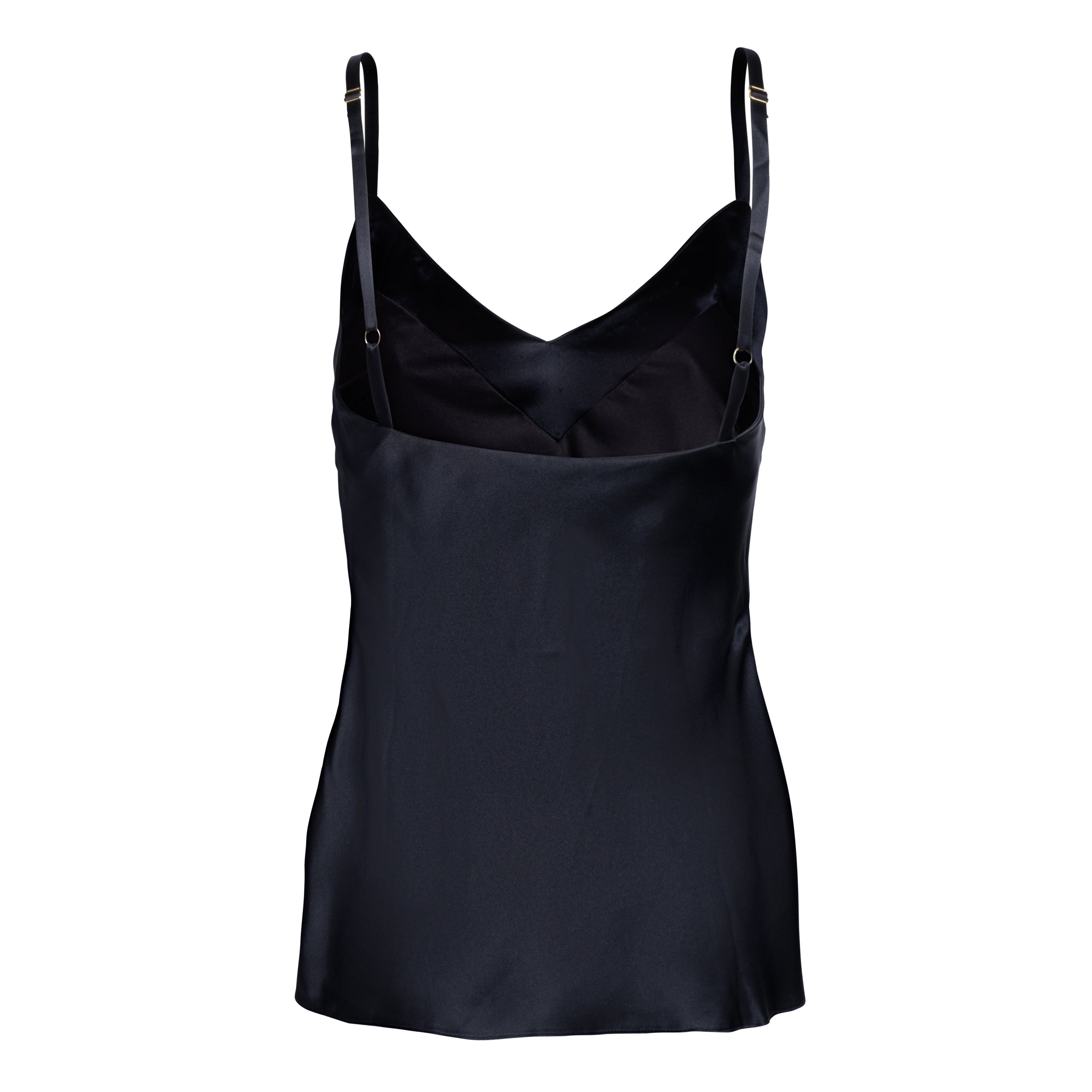 made in the softest washed silk charmeuse, our silk camisole is lined for added comfort and versatility thin adjustable straps and slits at both sides wear with a je mérite coordinating bottom, your favorite skirt or pant v-neck neckline adjustable shoulder straps slits at both sides sensual fit shell - washed 100% silk charmeuse lining - 100% polyester charmeuse designed in new york city, new york made in new york city, new york size/fit - Models are wearing a sizes 4/6 and 12/14