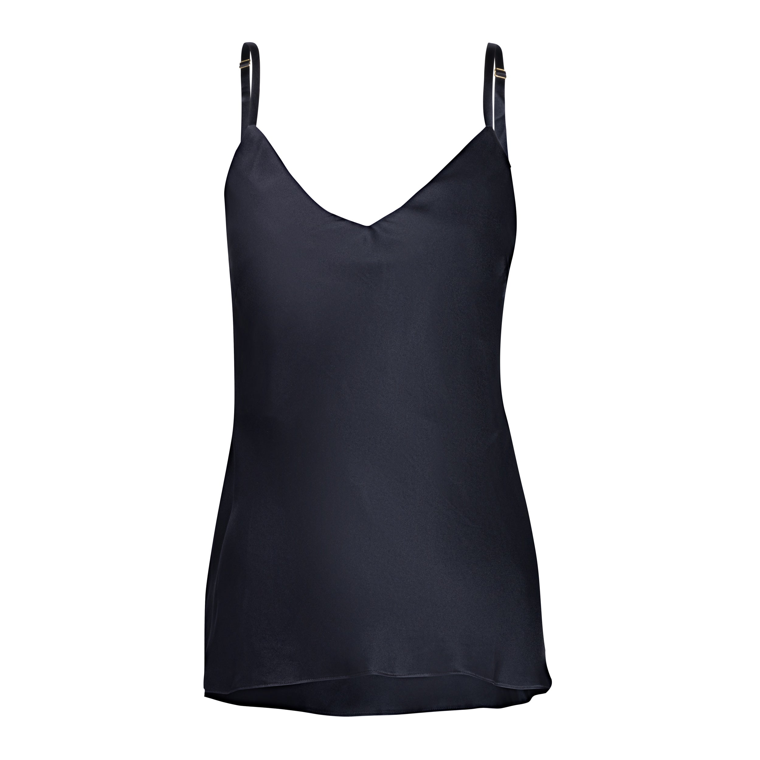 made in the softest washed silk charmeuse, our silk camisole is lined for added comfort and versatility thin adjustable straps and slits at both sides wear with a je mérite coordinating bottom, your favorite skirt or pant v-neck neckline adjustable shoulder straps slits at both sides sensual fit shell - washed 100% silk charmeuse lining - 100% polyester charmeuse designed in new york city, new york made in new york city, new york size/fit - Models are wearing a sizes 4/6 and 12/14