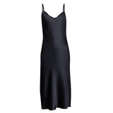 made in the softest washed silk charmeuse,the silk chemise (gown) is lined for added comfort  wear barefoot, with a soft fuzzy slipper for a night in, or a strappy heel for a night on the town  v-neck neckline adjustable shoulder straps side slits slim, sensual fit midi length  shell - washed 100% silk charmeuse lining - 100% polyester charmeuse  designed in new york city, new york made in new york city, new york  size details - available in 0/2-20/22 models are wearing a size 4/6 and 12/14