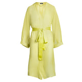 made from silk chiffon, this hidden button front nightdress can be worn open or fully buttoned, in and outside of the boudoir as a robe or a shirtdress (shirt dress) belt loop is subtly and discretely hidden behind the back placket complete with resting pockets wear with a je mérite coordinating bottom or chemise soft collar v-neck neckline subtle slits at sides sensual fit midi length 100% silk chiffon designed in new york city, new york made in new york city, new york