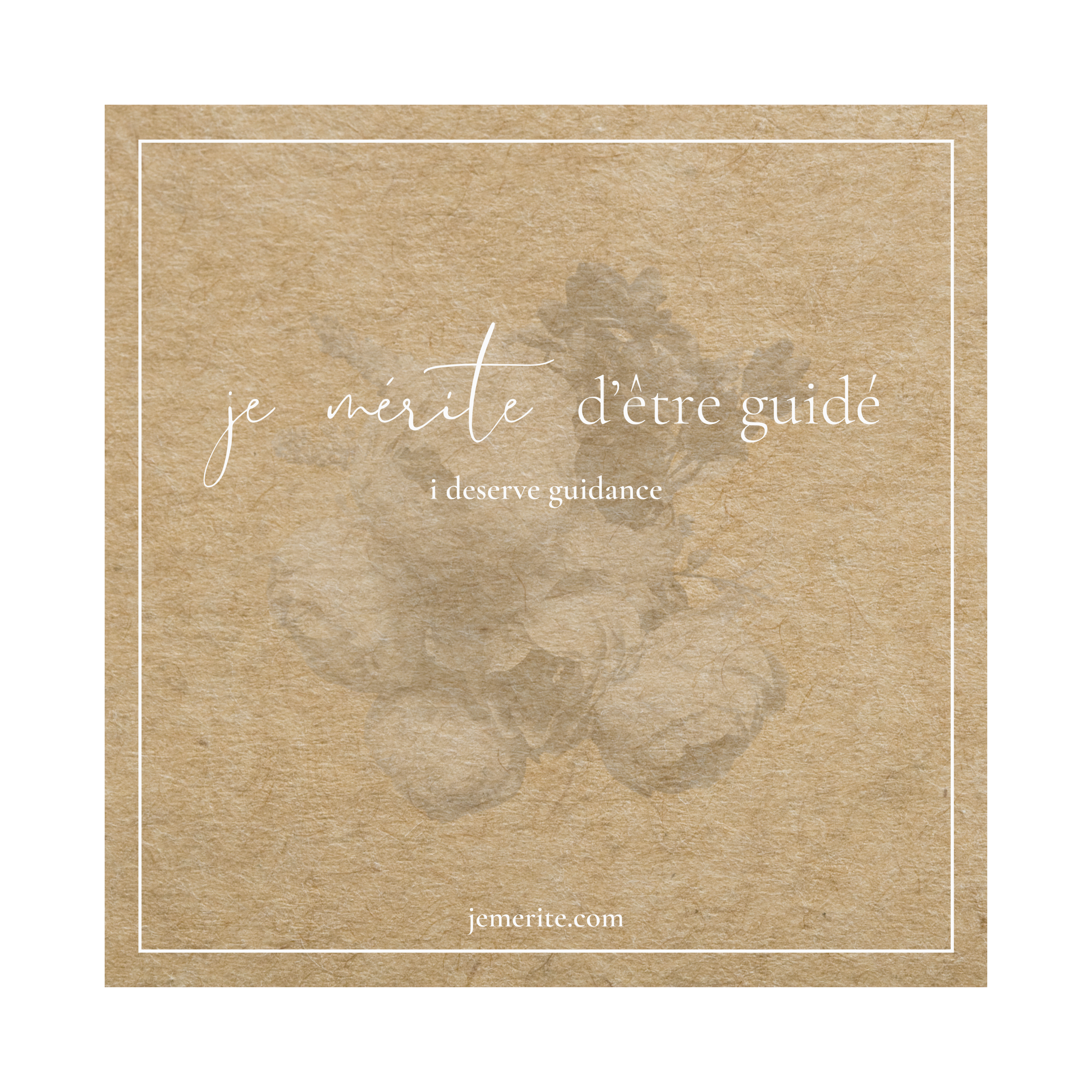 i deserve guidance, je mérite d’être guidé