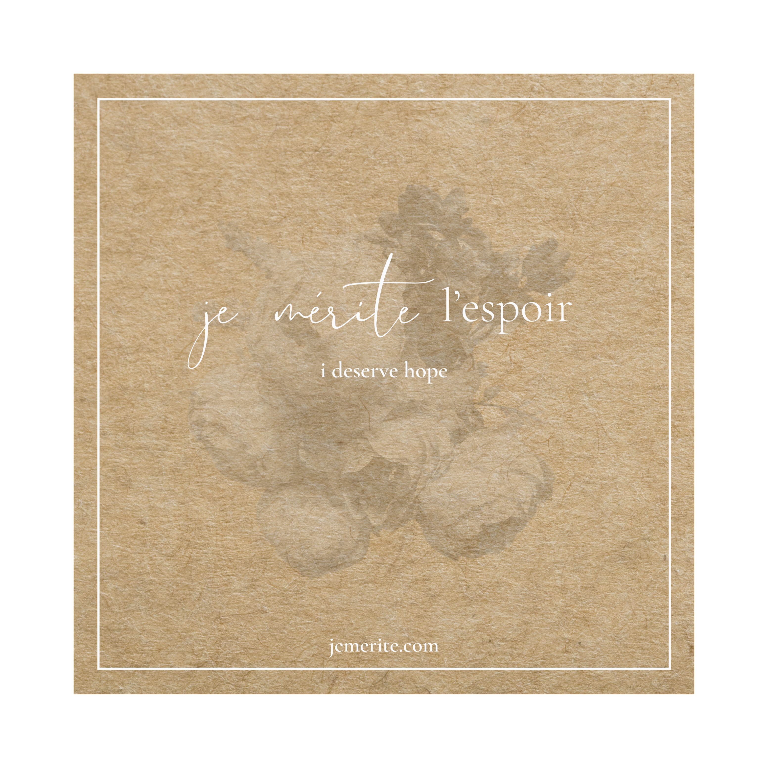 i deserve hope, je mérite l'espoir