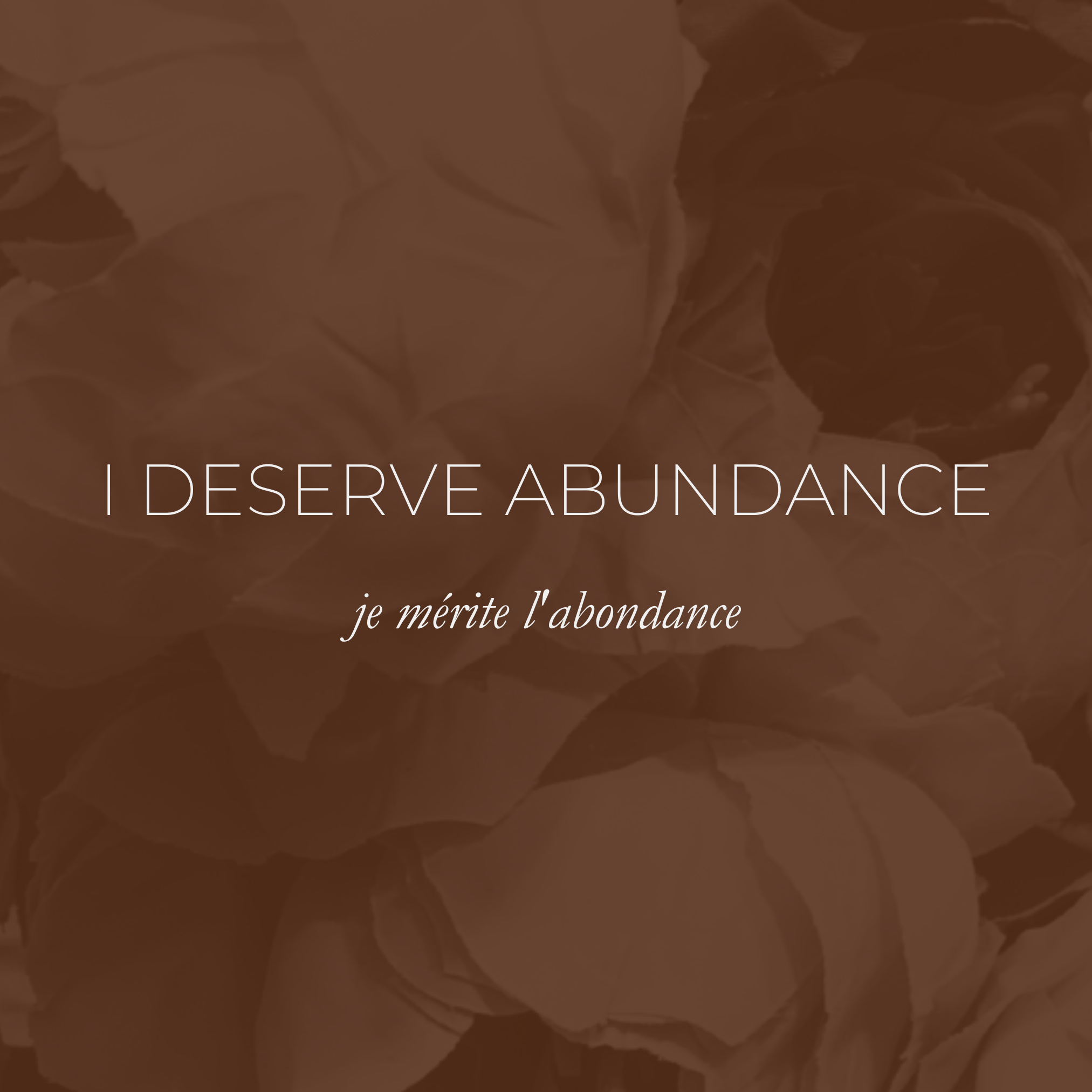 Week 5 Affirmation - I Deserve Abundance, Je Mérite L'Abondance