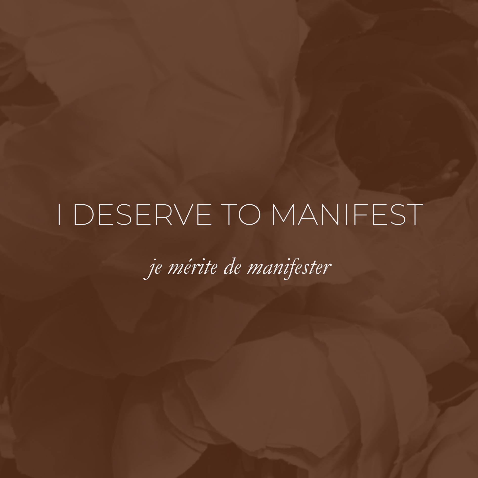 Week 25 - I Deserve To Manifest, Je Mérite De Manifester