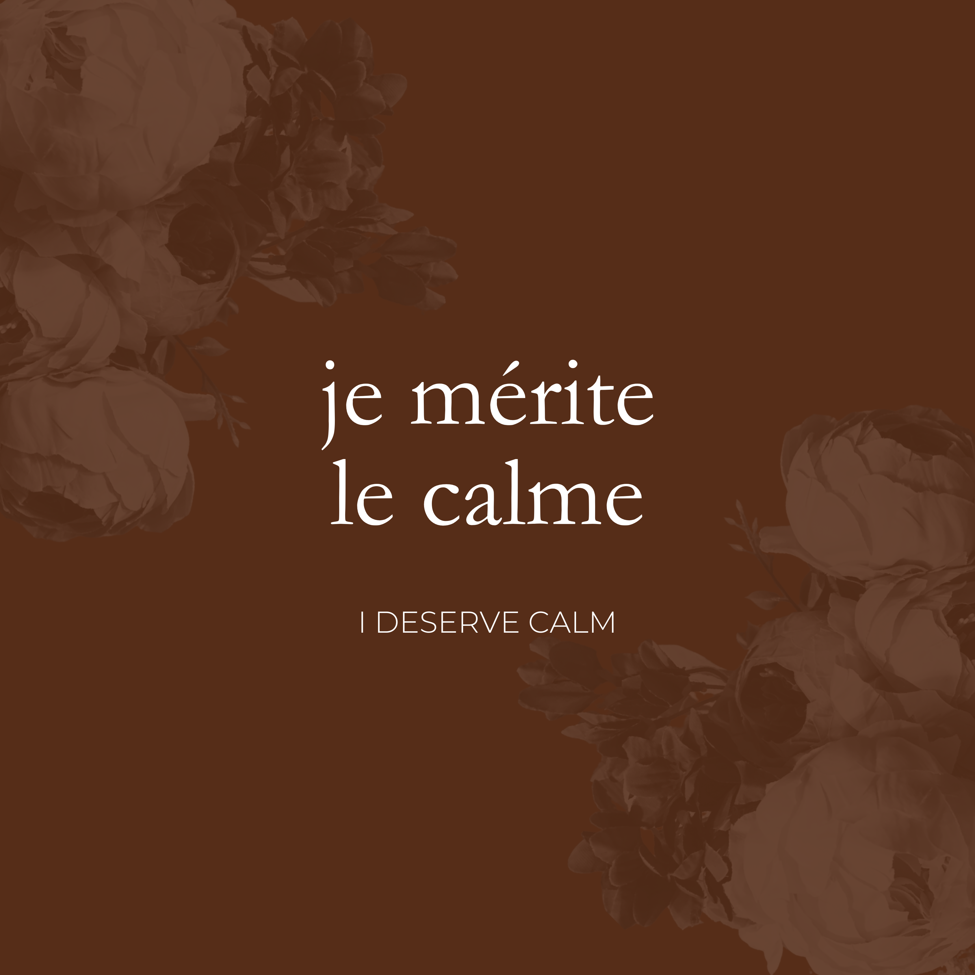 Week 28 Affirmation - I Deserve Calm, Je Mérite Le Calme
