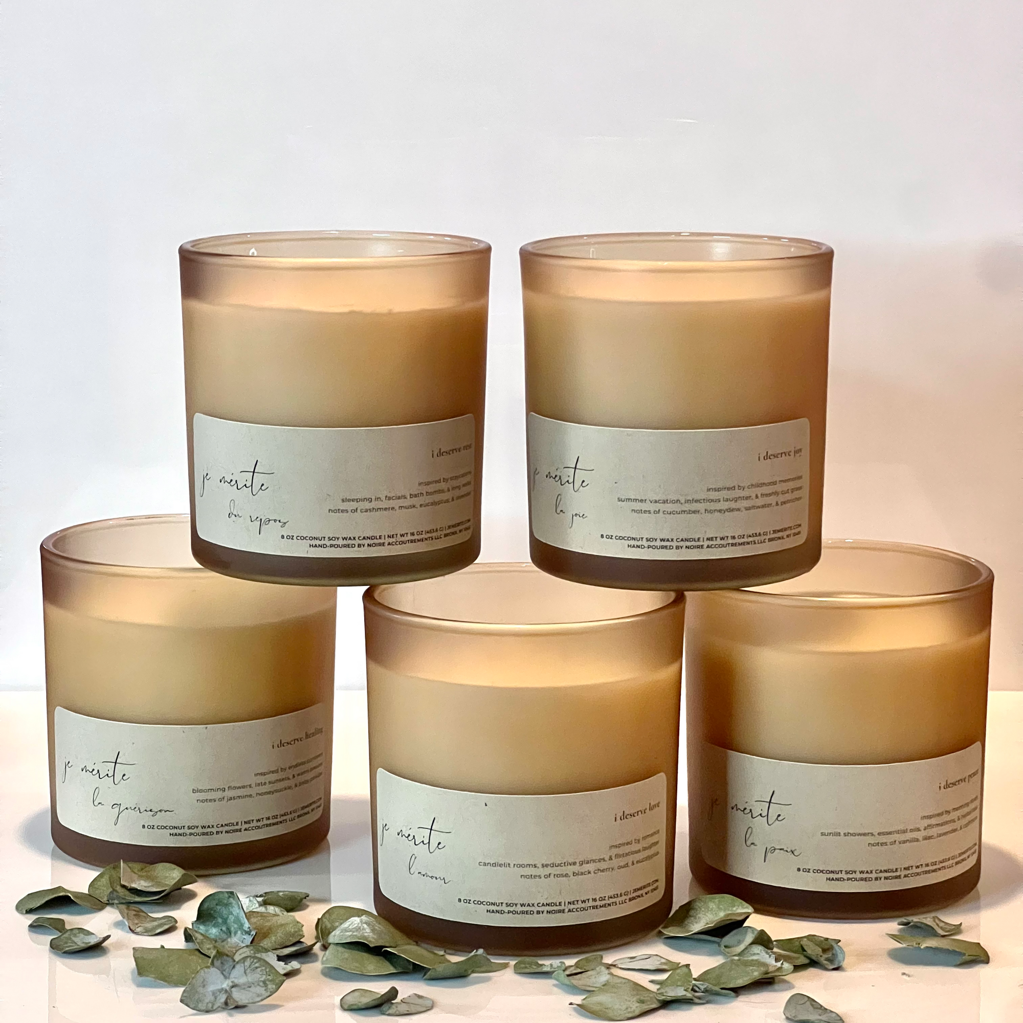 100% soy candle aromatherapy, gifts, notebooks, and home decor created and curated by je mérite founder, tamara charese, made in new york city