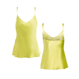 LOLA SILK CAMISOLE & TAP SHORT SET IN CITRON