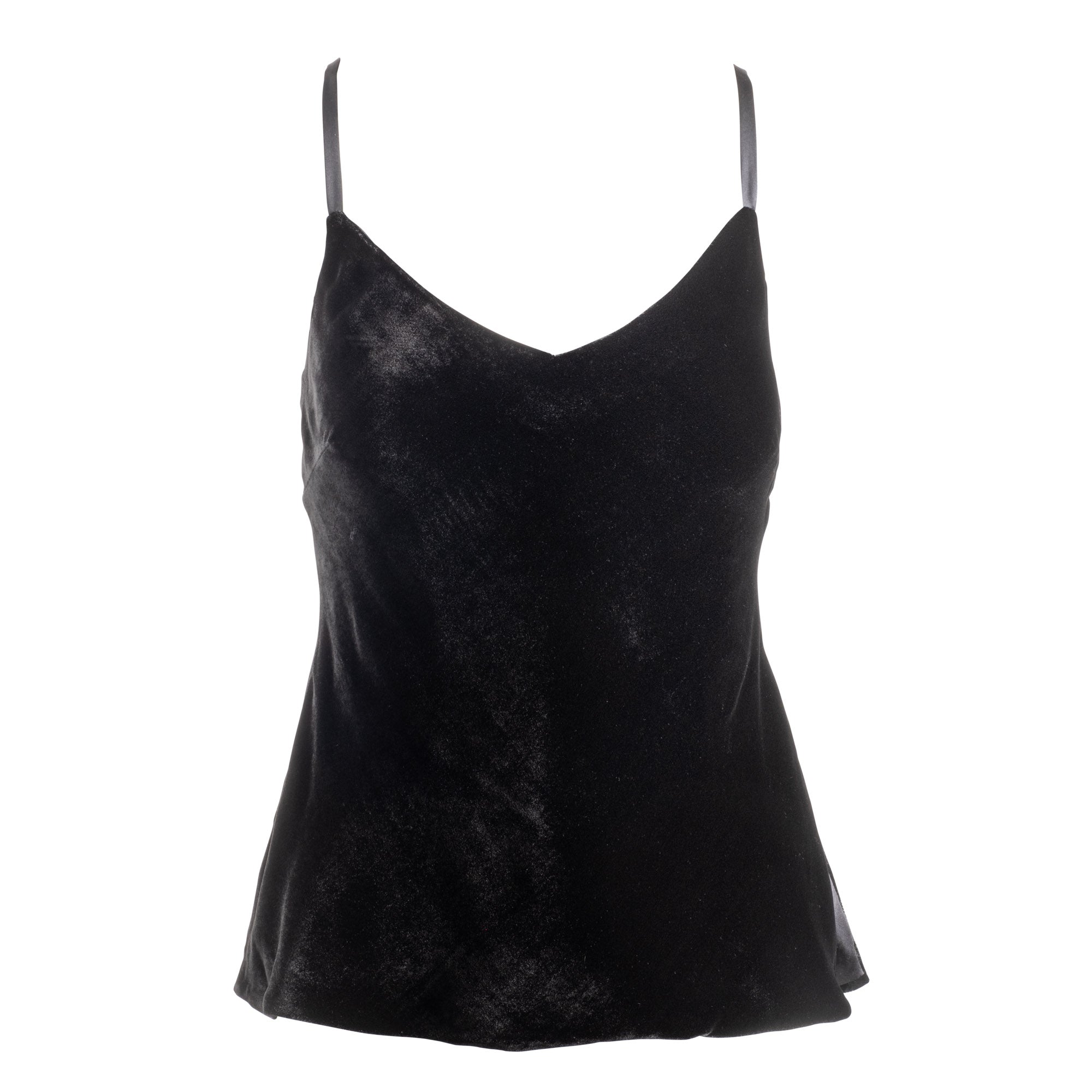 Black Velvet Camisole NWT Eileen Fisher Top Tank Cami $138 Stretch