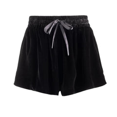 JOSEPHINE SILK VELVET TAP SHORT IN NOIRE - MADE TO ORDER