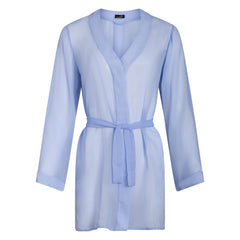 DONNA SILK CHIFFON SHIRT DRESS IN PERIWINKLE