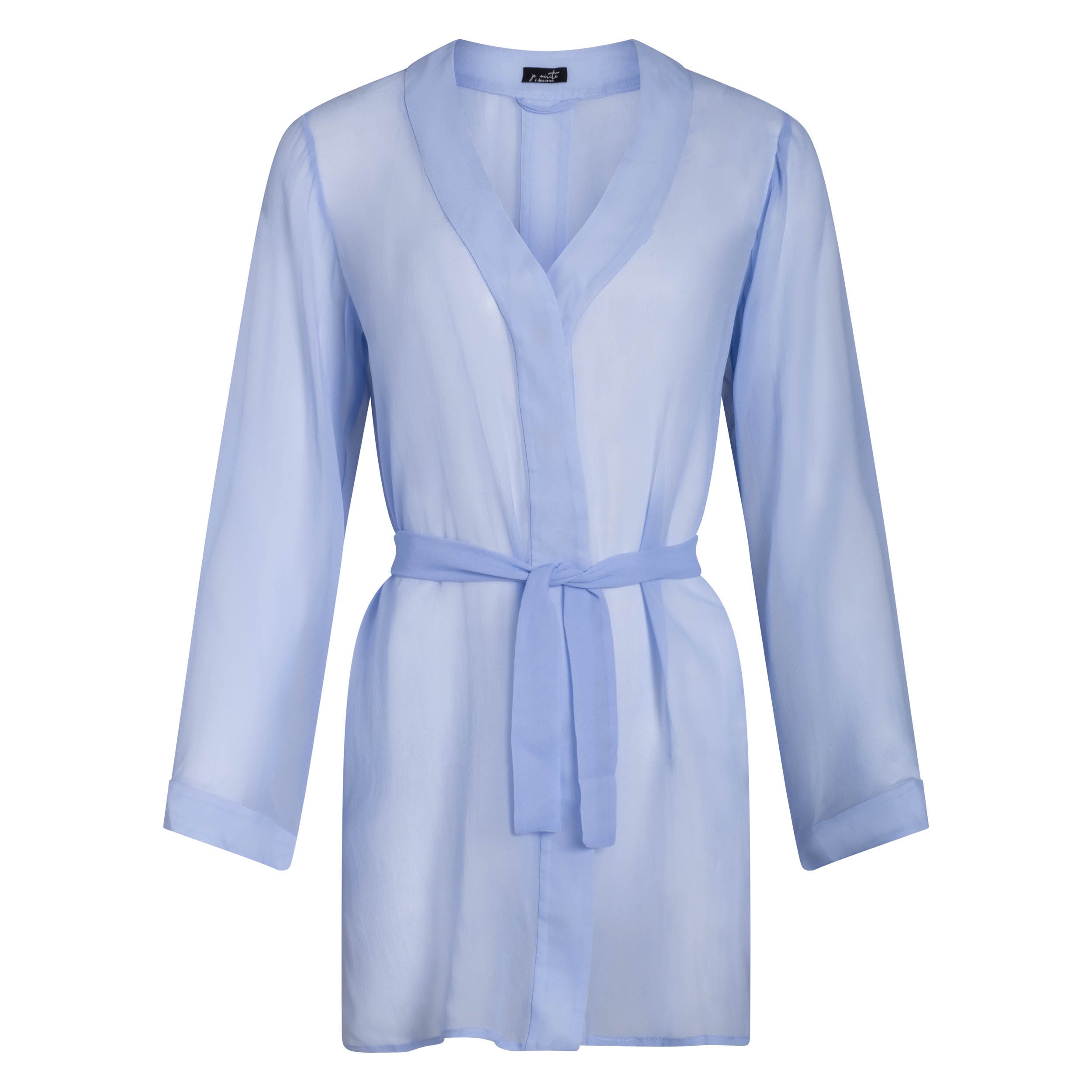 blue chiffon shirt dress Light Blue Mid Length Shirt Dress L